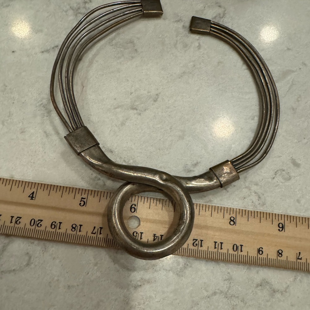 Stunning (Possibly Silver) Unique Collar Necklace - image 4